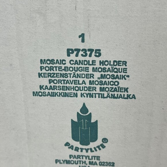 Partylite Mosaic Candle Holder Calypso Stained Glass Tapered 7" - Picture 6 of 16